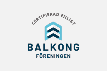Balco är certifierade enligt Nordiska balkongföreningen.