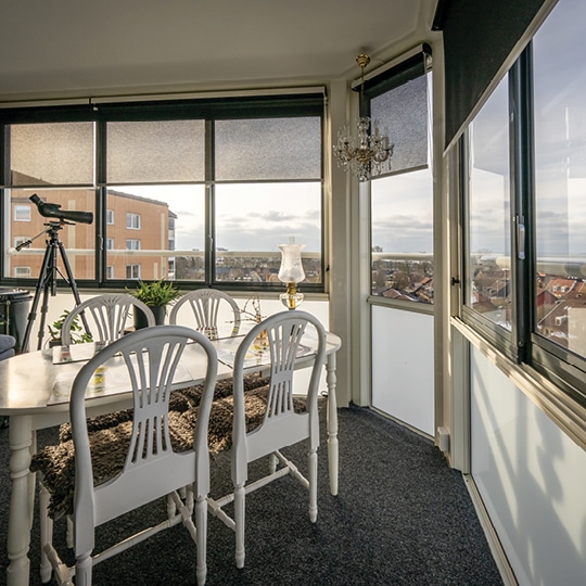 Nya balkonger hos Brf Lycko-Per Trelleborg. Balco AB Inglasade balkonger i Sverige 